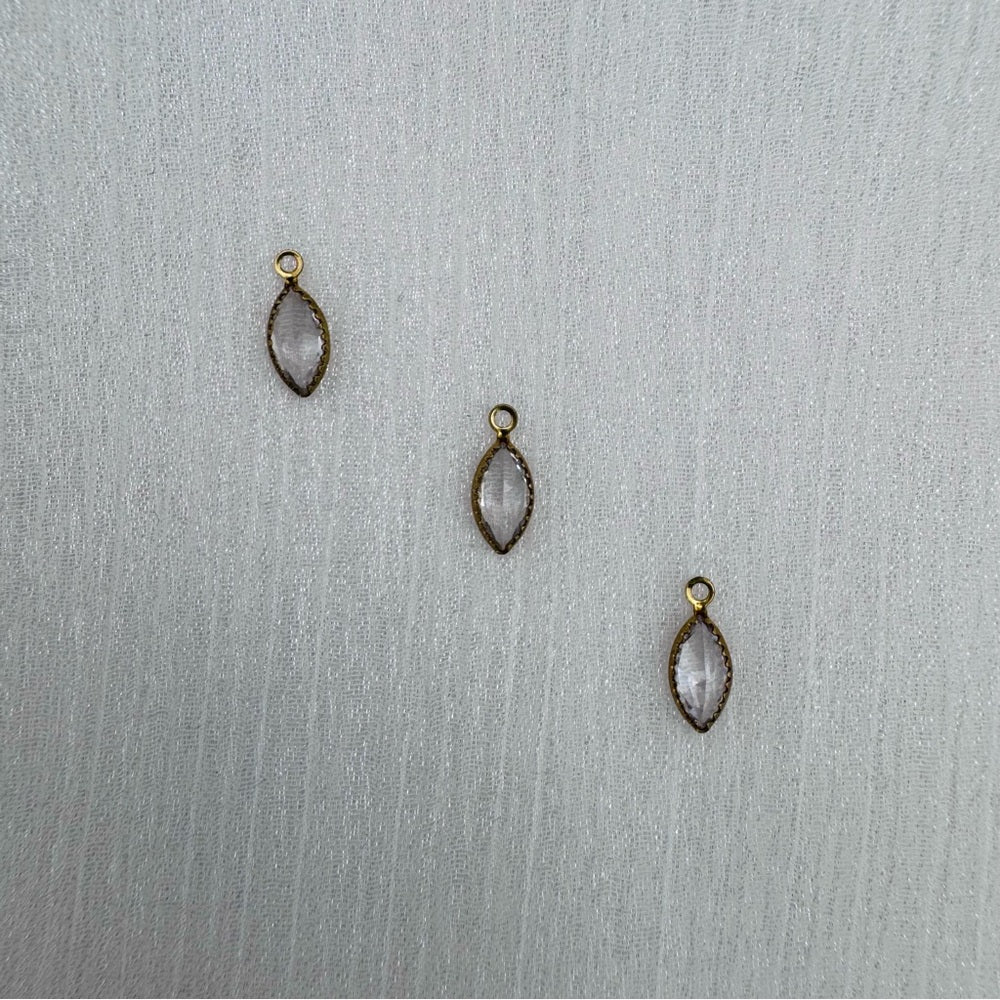 Marquise Crystal Charm Gold Stainless Steel