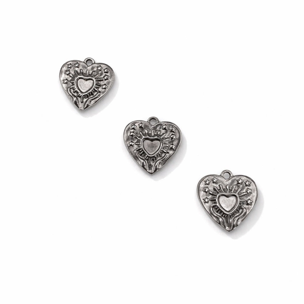 Heart Charm Silver Stainless Steel