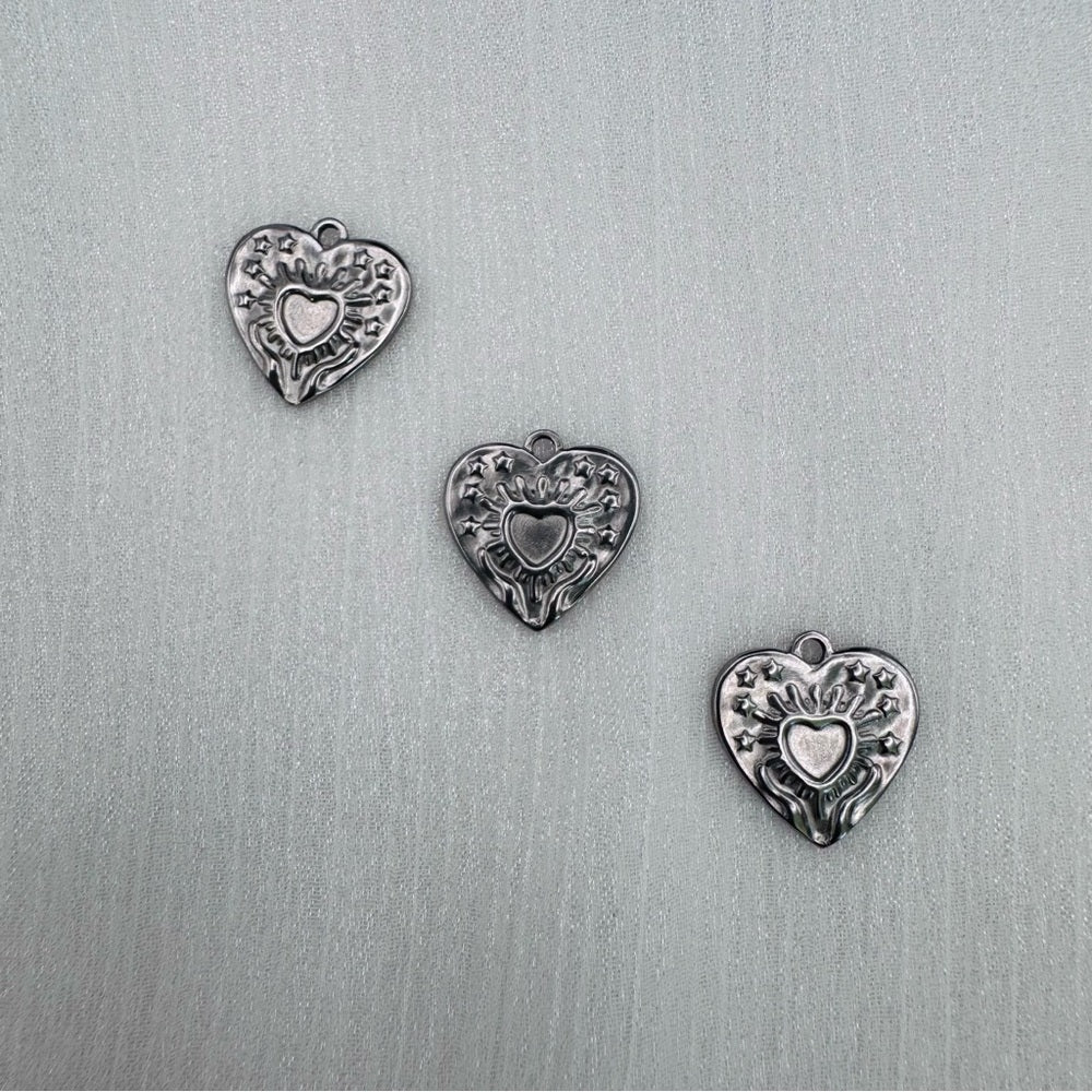 Heart Charm Silver Stainless Steel