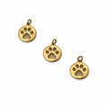Paw Cutout Charm Gold Stainless Steel