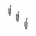 Feather Charm Silver Stainless Steel