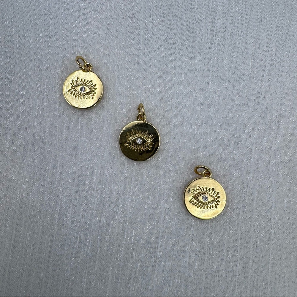 Crystal Eye Charm Gold