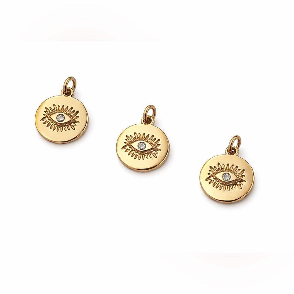 Crystal Eye Charm Gold