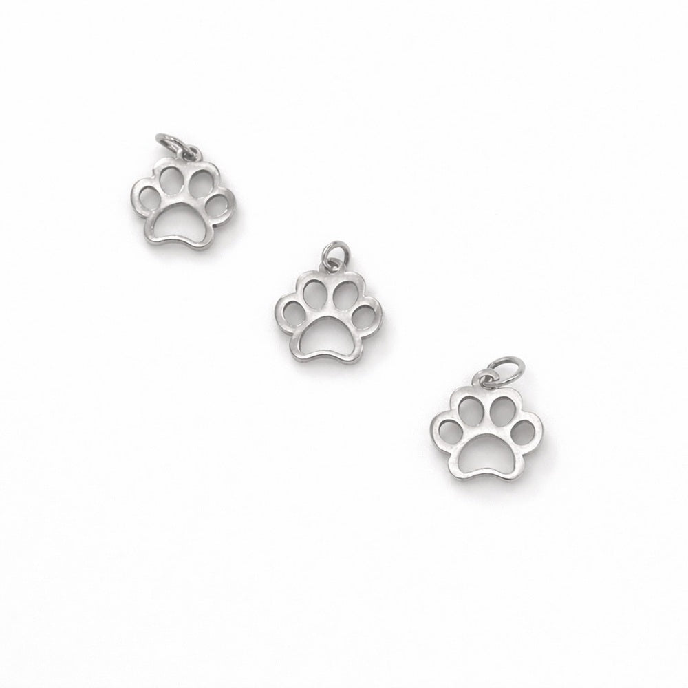 Paw Charm Silver Stainless Steel