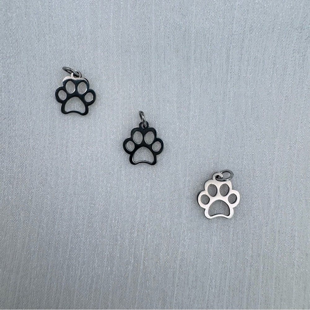 Paw Charm Silver Stainless Steel