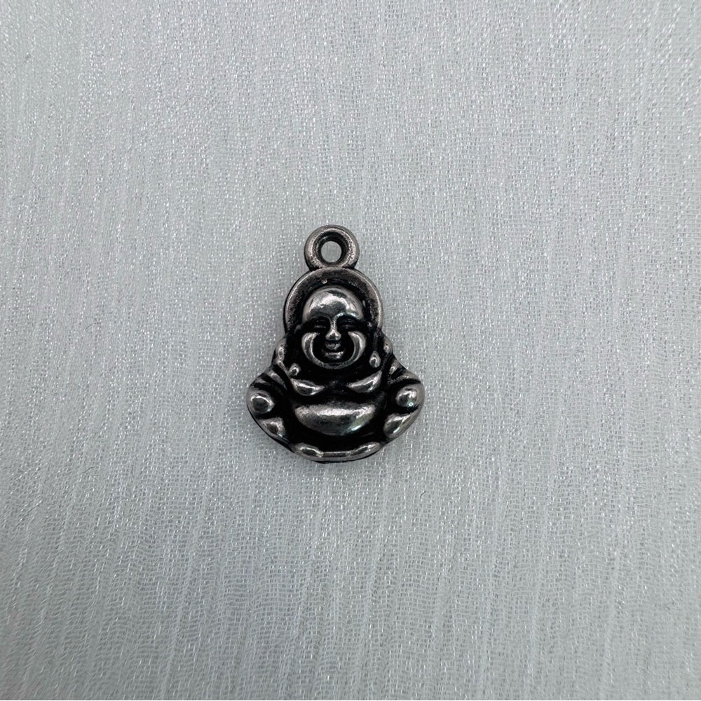 Happy Buddha Charm Silver Stainless Steel
