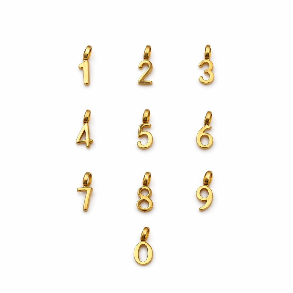 Number Charms Gold