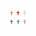 Enamel Cross Charm Gold Stainless Steel