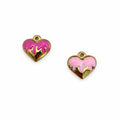 Enamel Drip Heart Charm Gold Stainless Steel