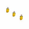 Lemon Enamel Charm Gold Stainless Steel