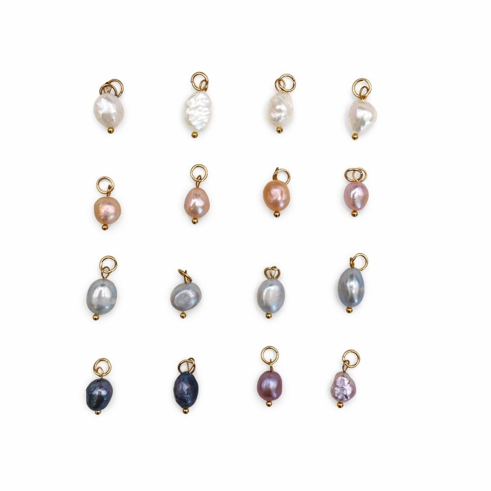 Freshwater Pearl Charms Gold Stainless Steel