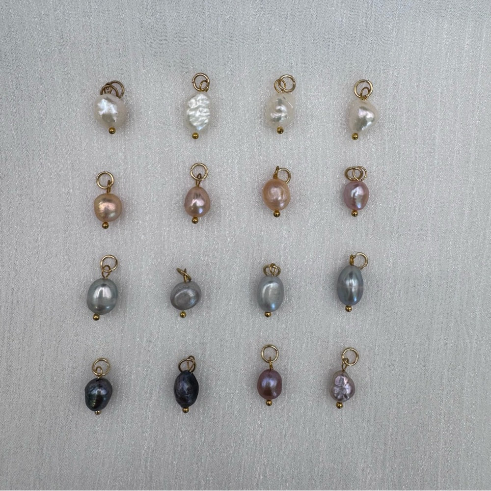 Freshwater Pearl Charms Gold Stainless Steel