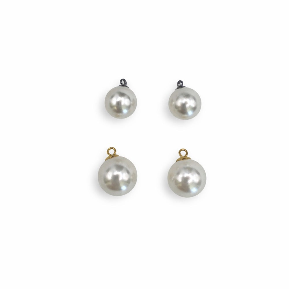 Faux Pearl Charm Stainless Steel