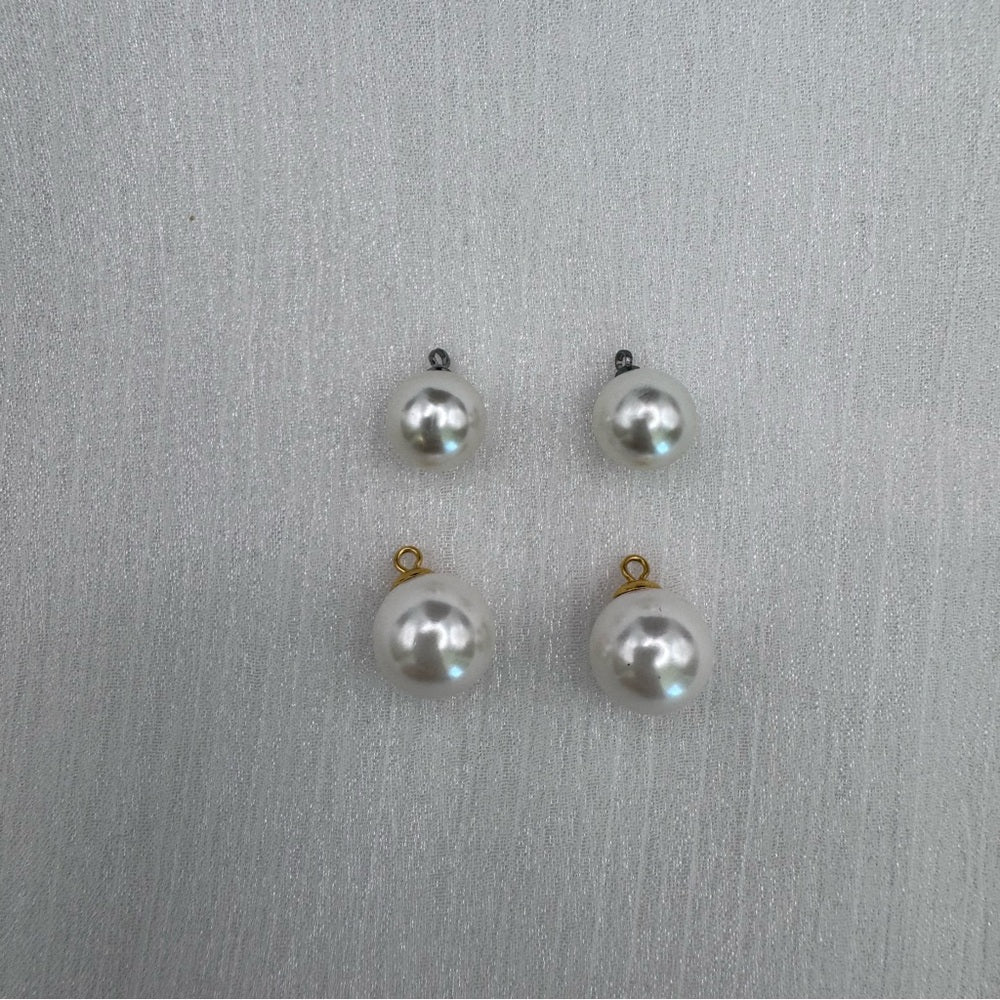 Faux Pearl Charm Stainless Steel