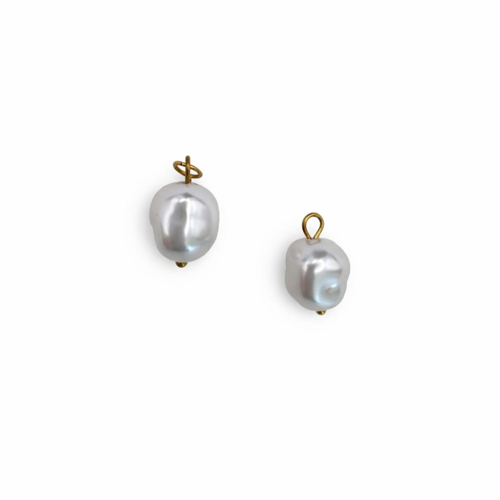 Faux Pearl Charm Stainless Steel