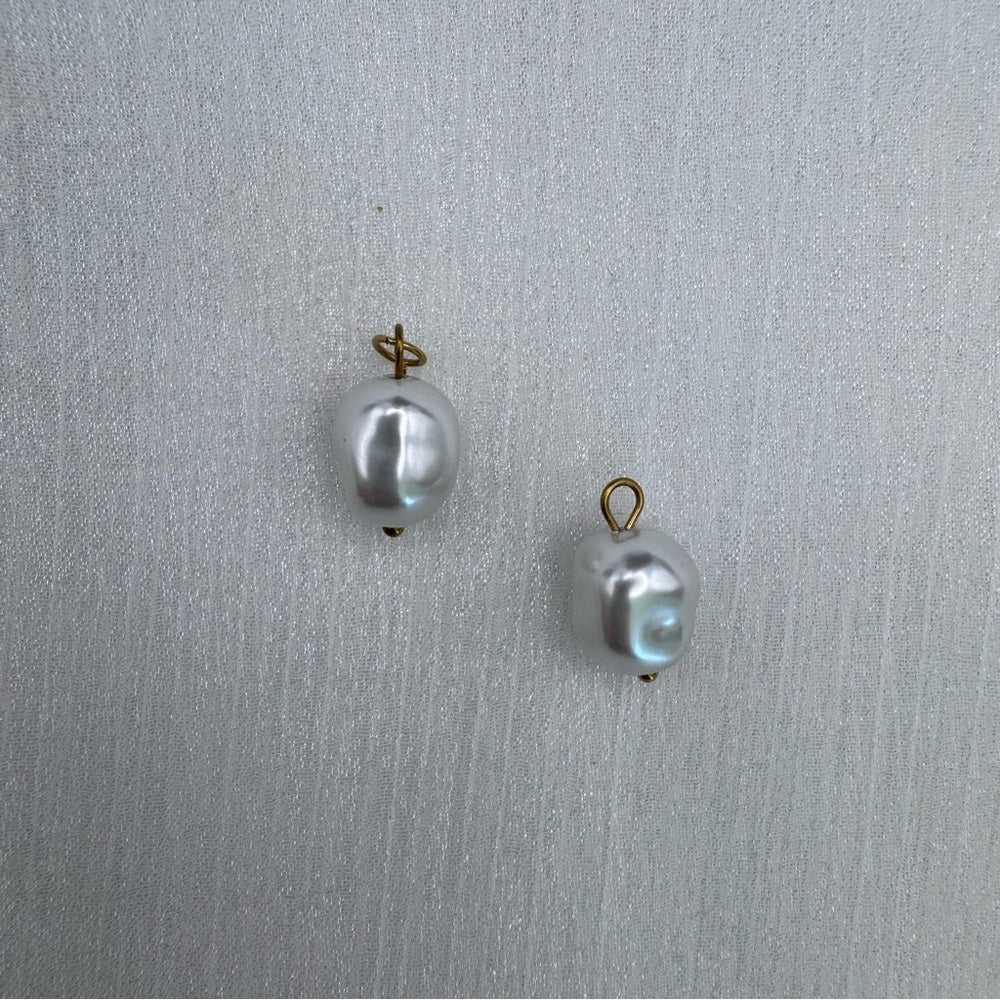 Faux Pearl Charm Stainless Steel