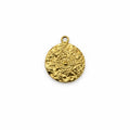 Printed Coin Charm Gold Stainless Steel