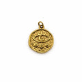 Eye Coin Charm Gold Stainless Steel