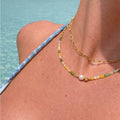 Turquoise, Jade, Mother of Pearl, and Freshwater Pearl Necklace Style #40