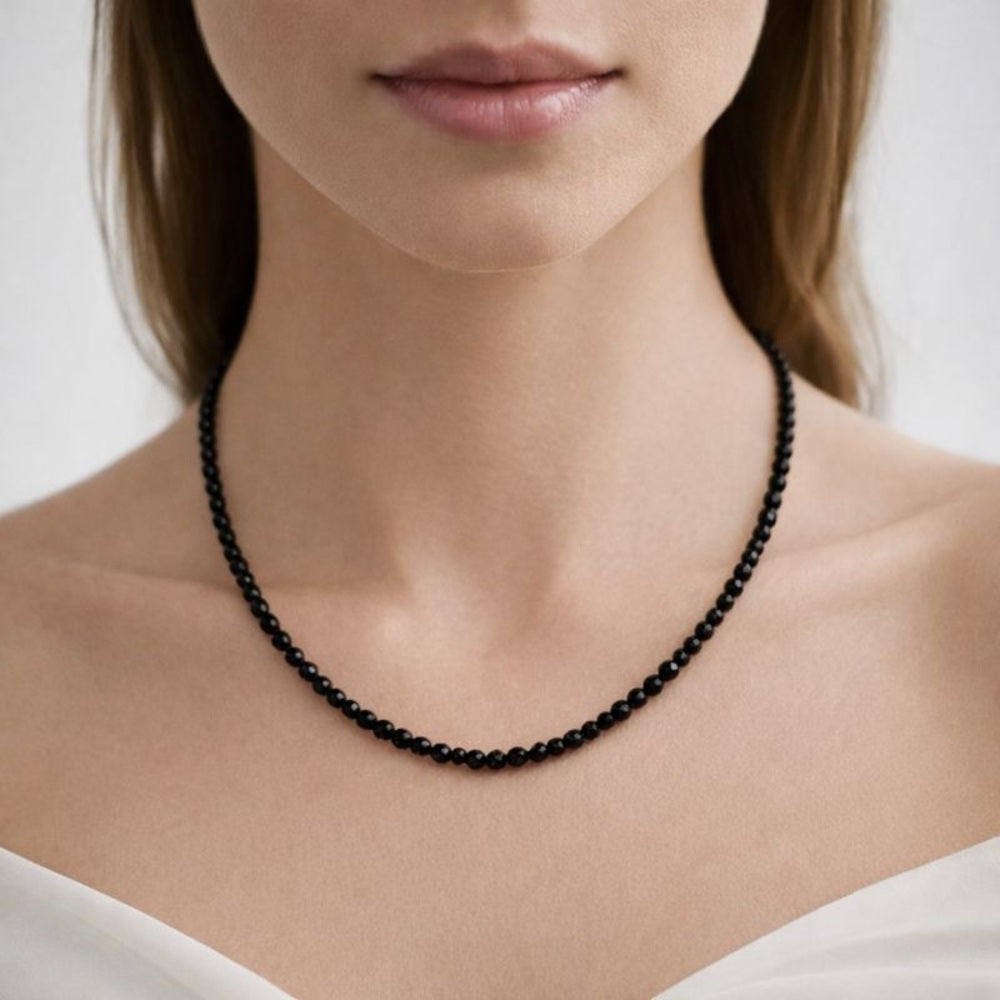Black Spinel Gemstone Magnetic Necklace