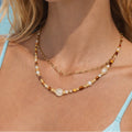 Mixed Gemstone and Freshwater Pearl Necklace Style #46