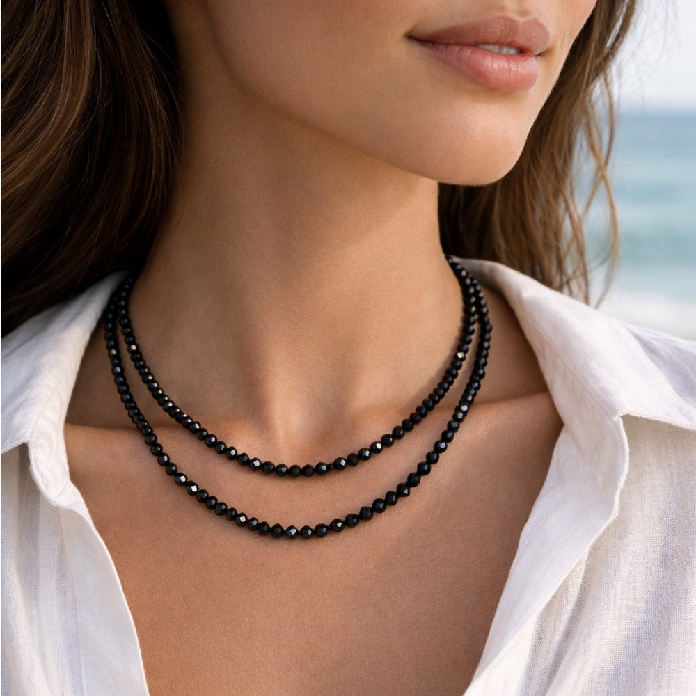 Black Spinel Gemstone Magnetic Necklace