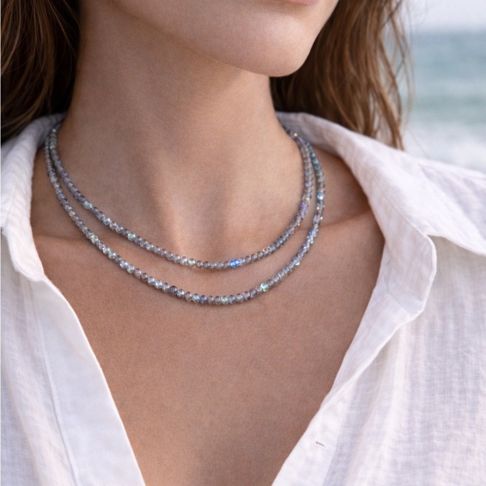 Labradorite Gemstone Magnetic Necklace