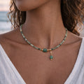 Green Aventurine and Rutilated Quartz Adjustable Necklace