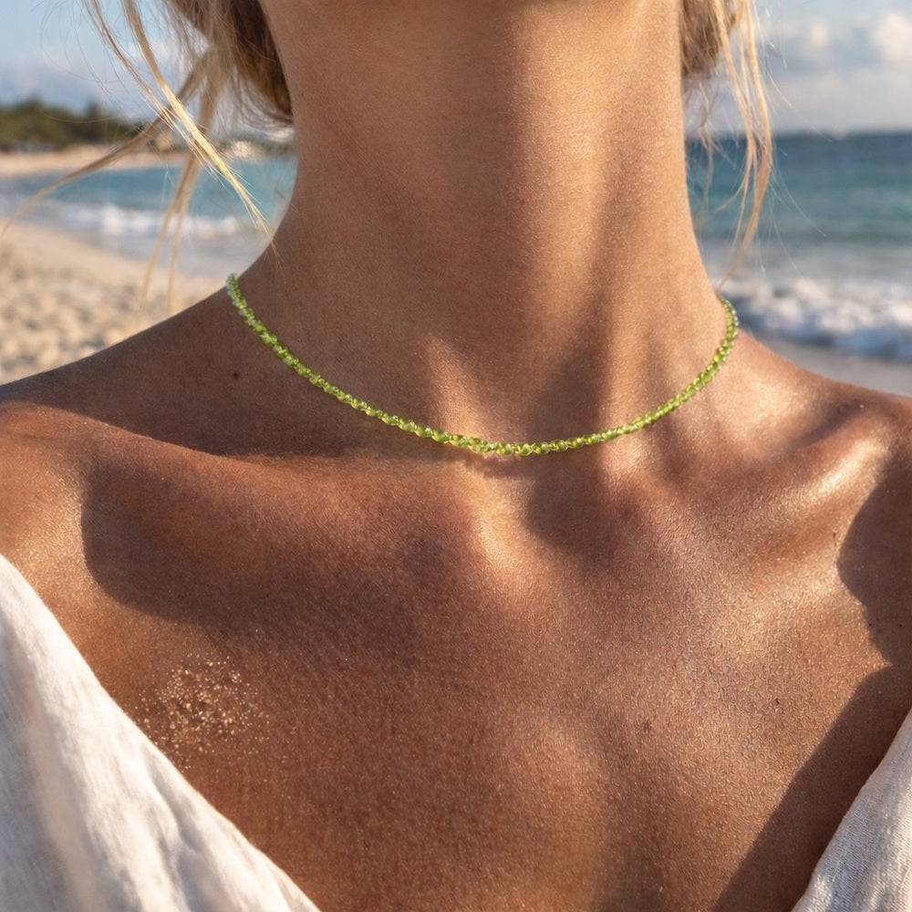 Peridot Beaded Gemstone Necklace