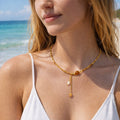 Lemon Jade & Golden Healer Gemstone Necklace Style #16
