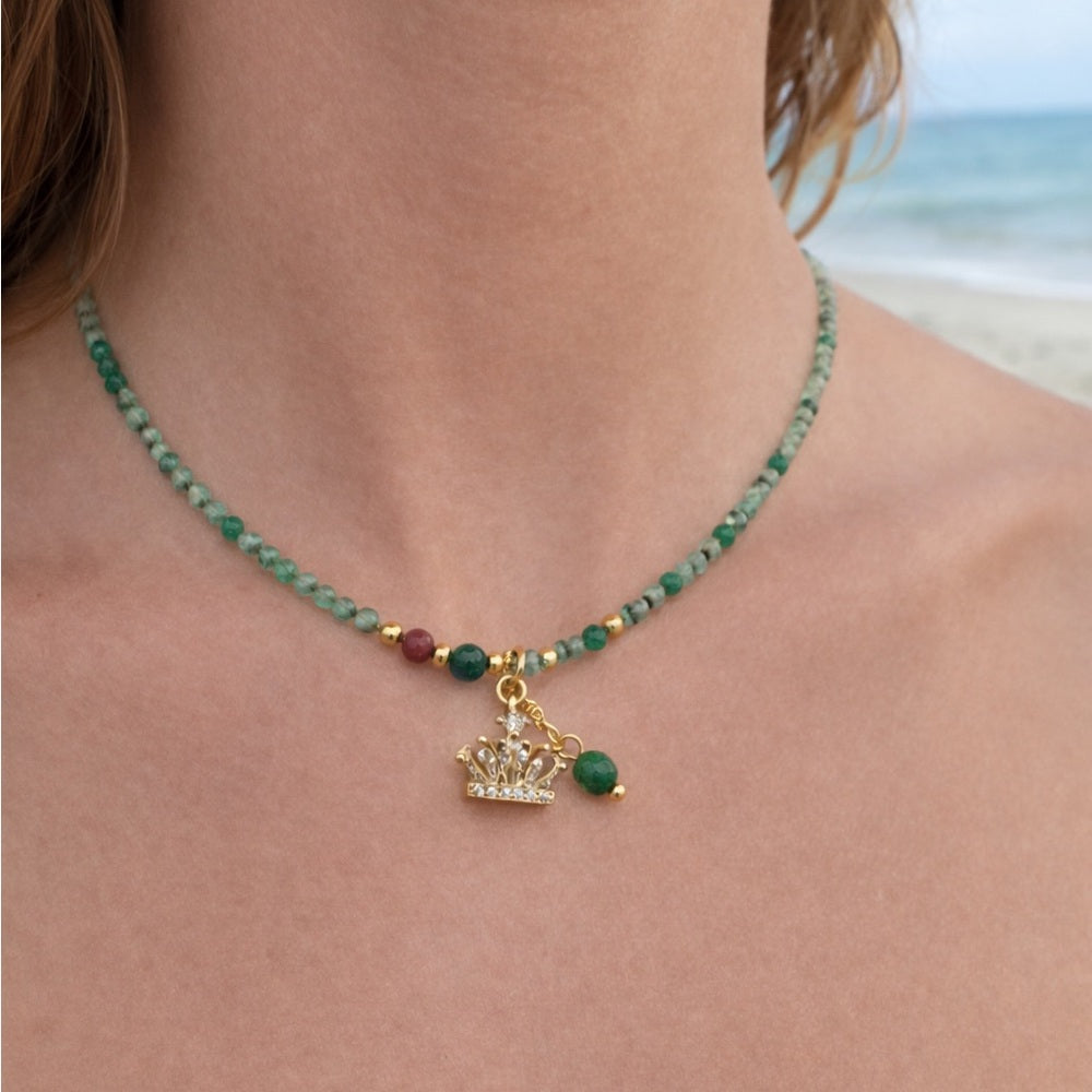 Green Aventurine & Rhodonite Adjustable Necklace
