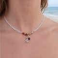 Clear Quartz & Peach Moonstone Adjustable Necklace