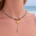 Clear Quartz and Black Tourmaline Adjustable Necklace