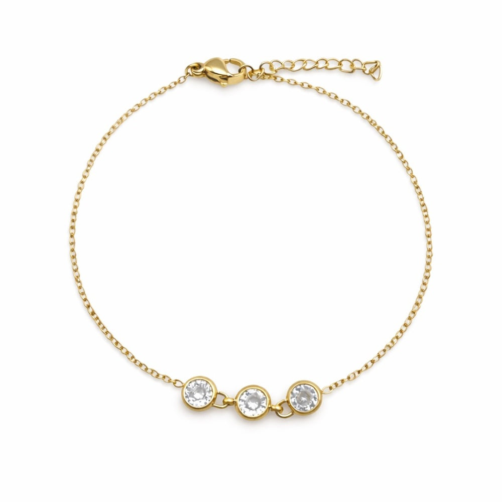 Triple Bezel Crystal Bracelet