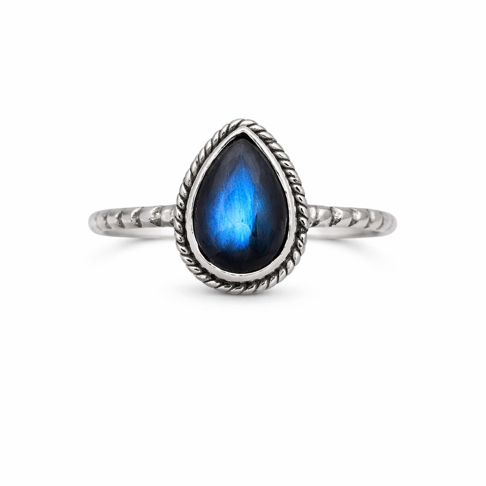 Labradorite Teardrop Ring