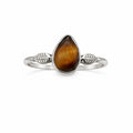 Tigers Eye Teardrop Leaf Ring