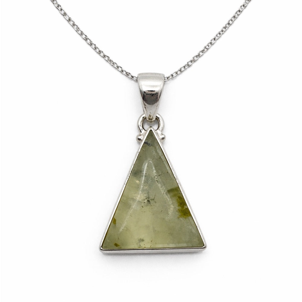 Prehnite Triangle Pendant