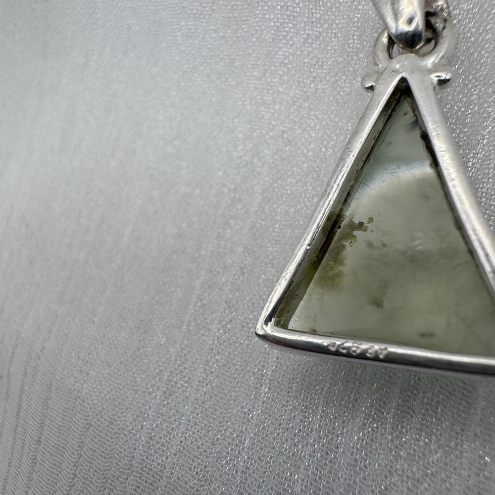 Prehnite Triangle Pendant