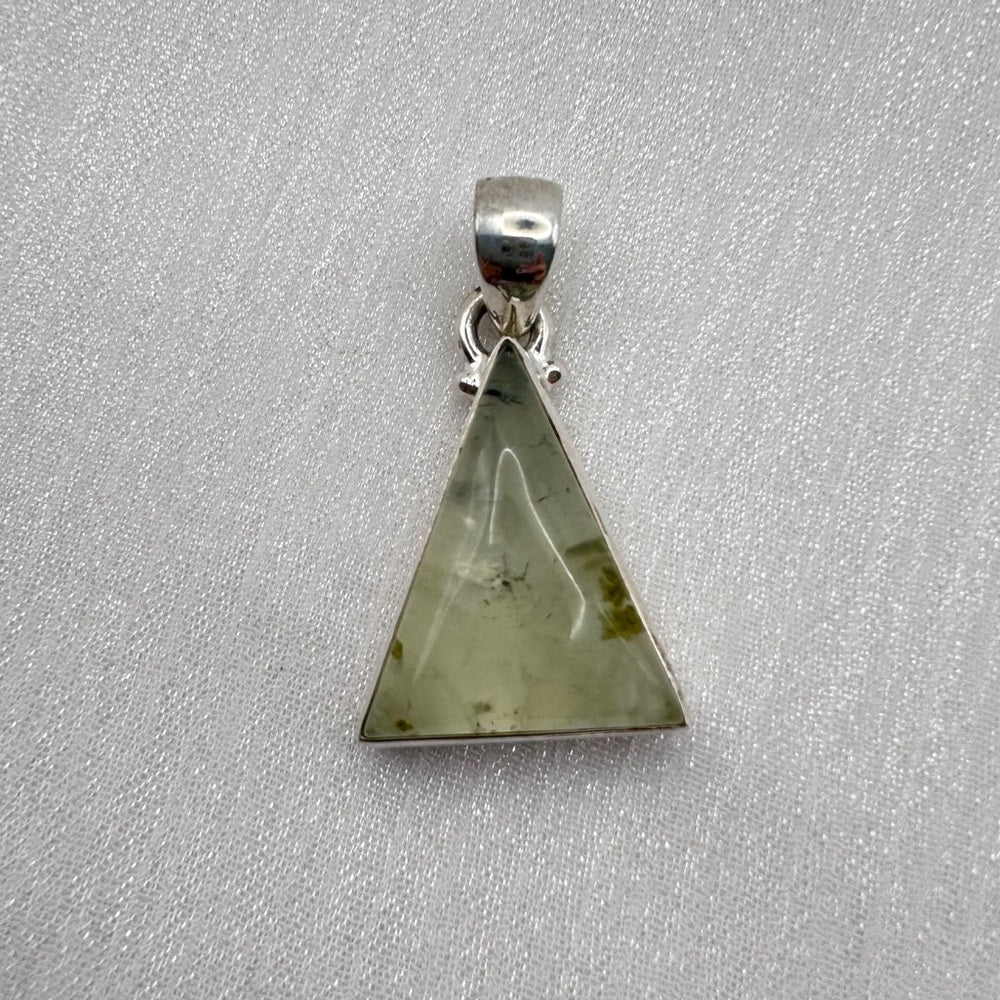 Prehnite Triangle Pendant