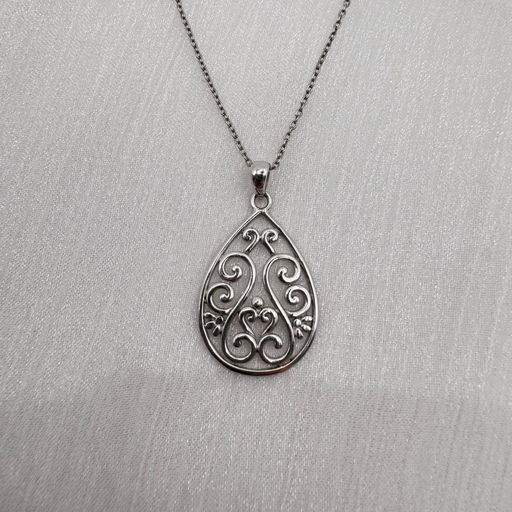 Filigree Teardrop Necklace