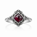 Purple Garnet Diamond Shape Ring