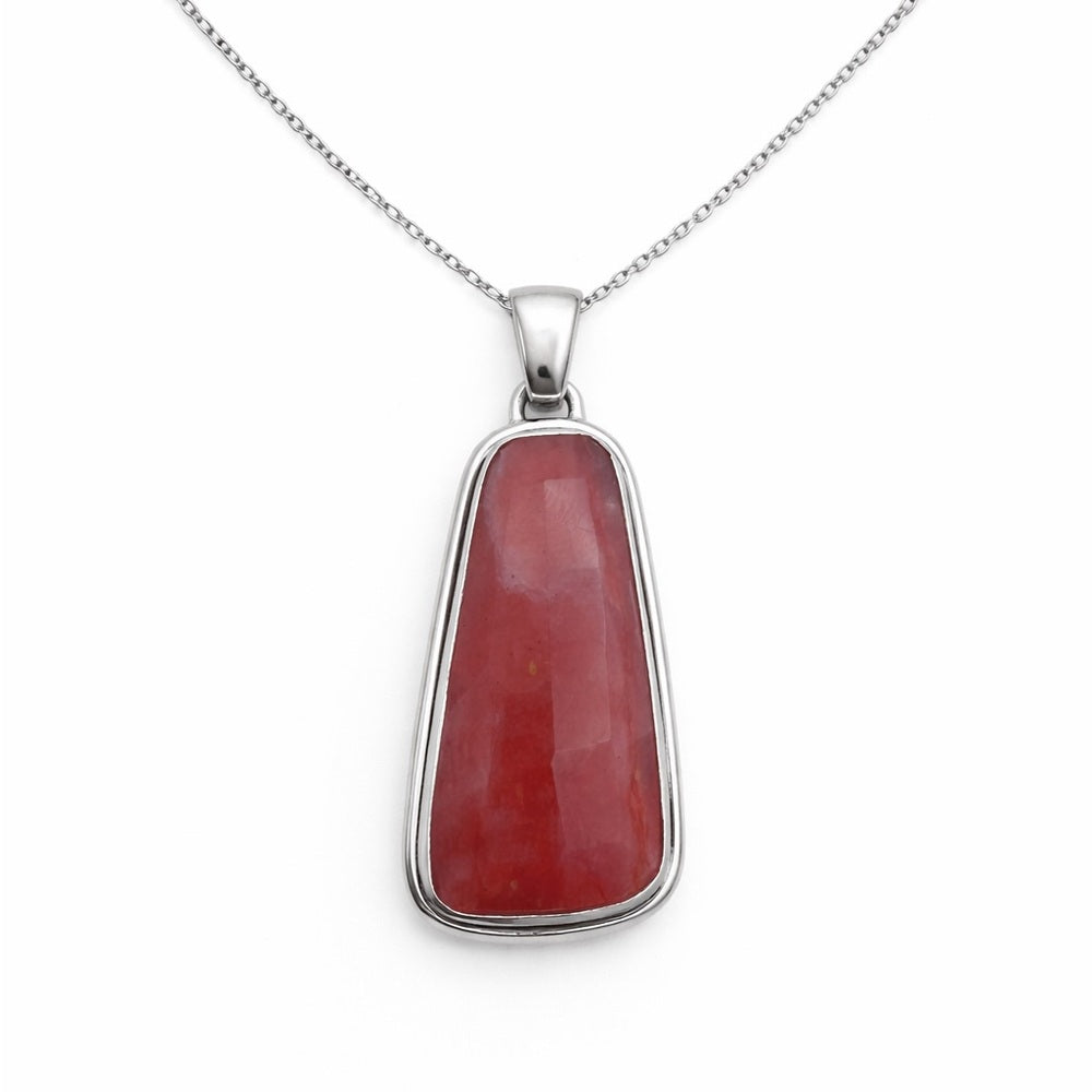 Pink Opal Tapered Trapezoid Pendant