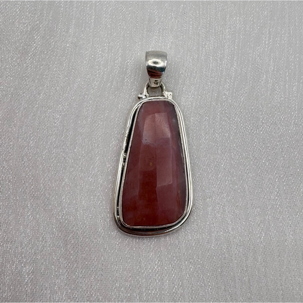 Pink Opal Tapered Trapezoid Pendant