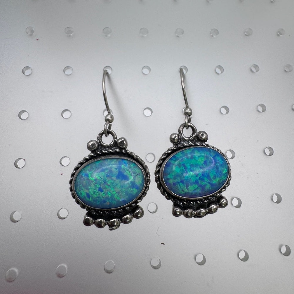 Australian Opal Dangle Earrings