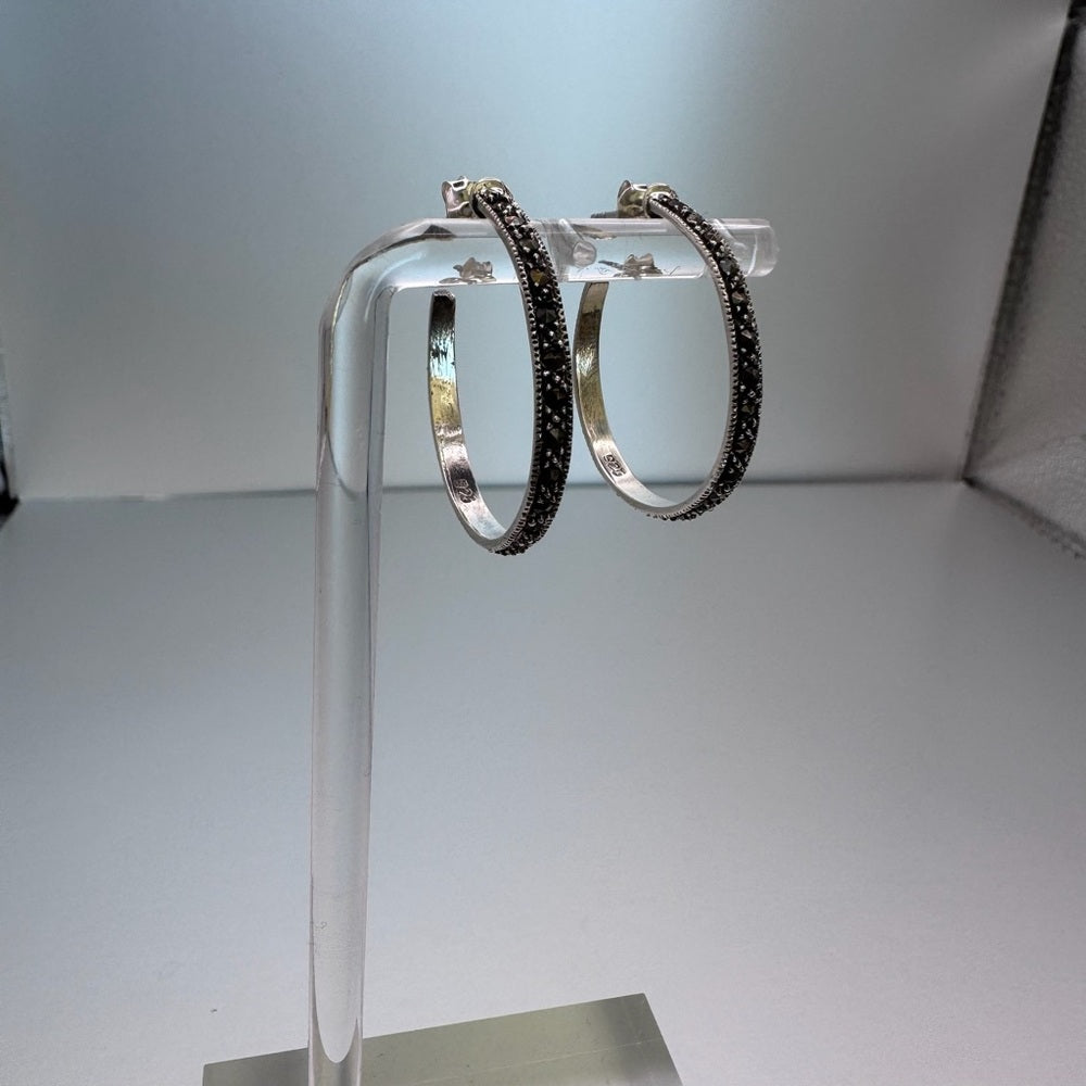 Marcasite Hoop Earrings