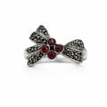 Garnet & Marcasite Ribbon Ring
