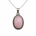 Pink Peruvian Opal Oval Pendant