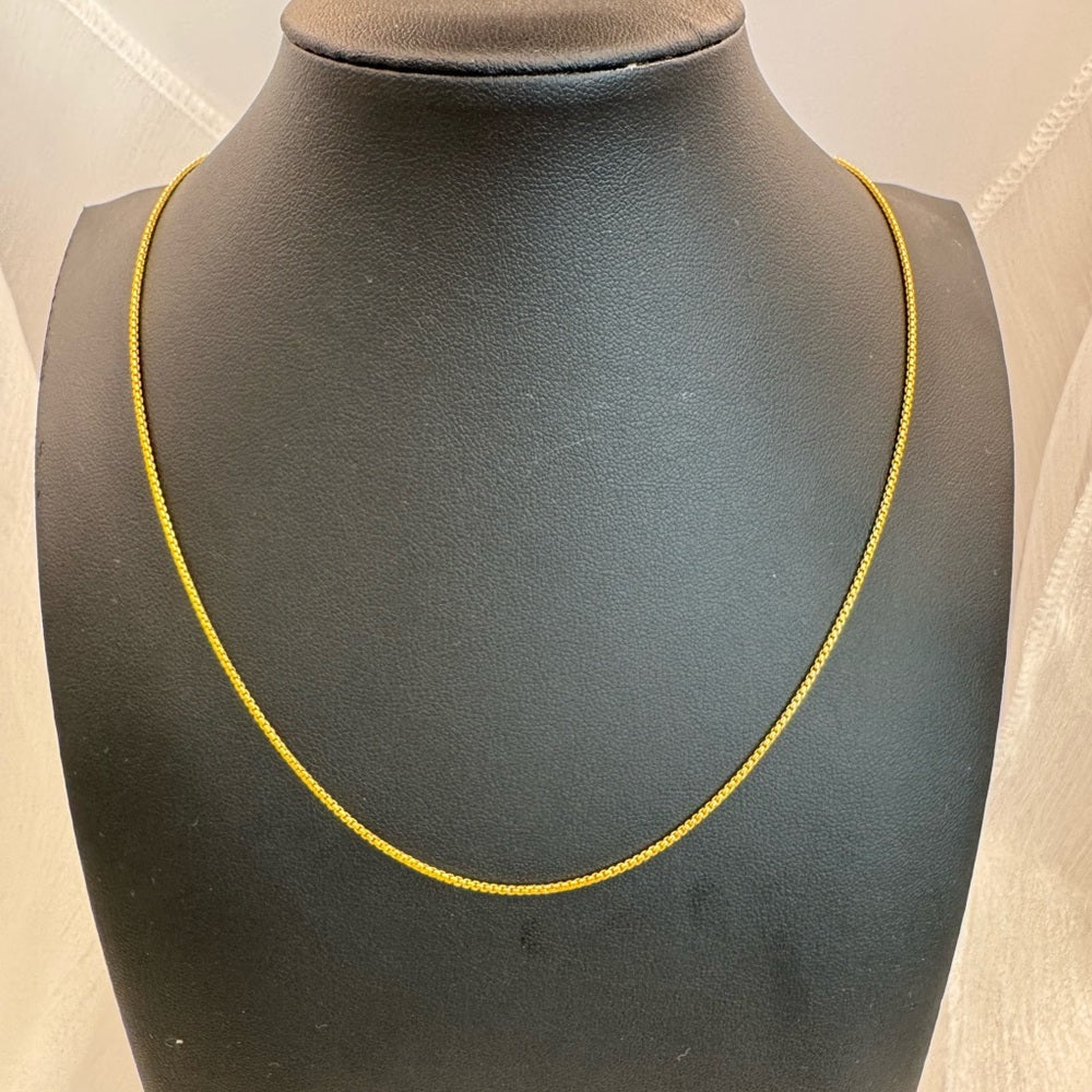 Mini Rolled Box Chain Gold Adjustable