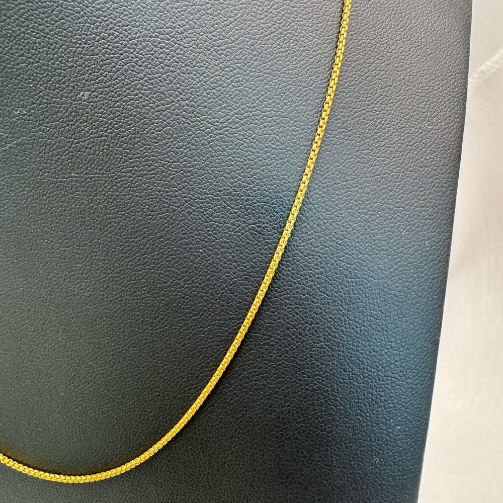 Mini Rolled Box Chain Gold Adjustable