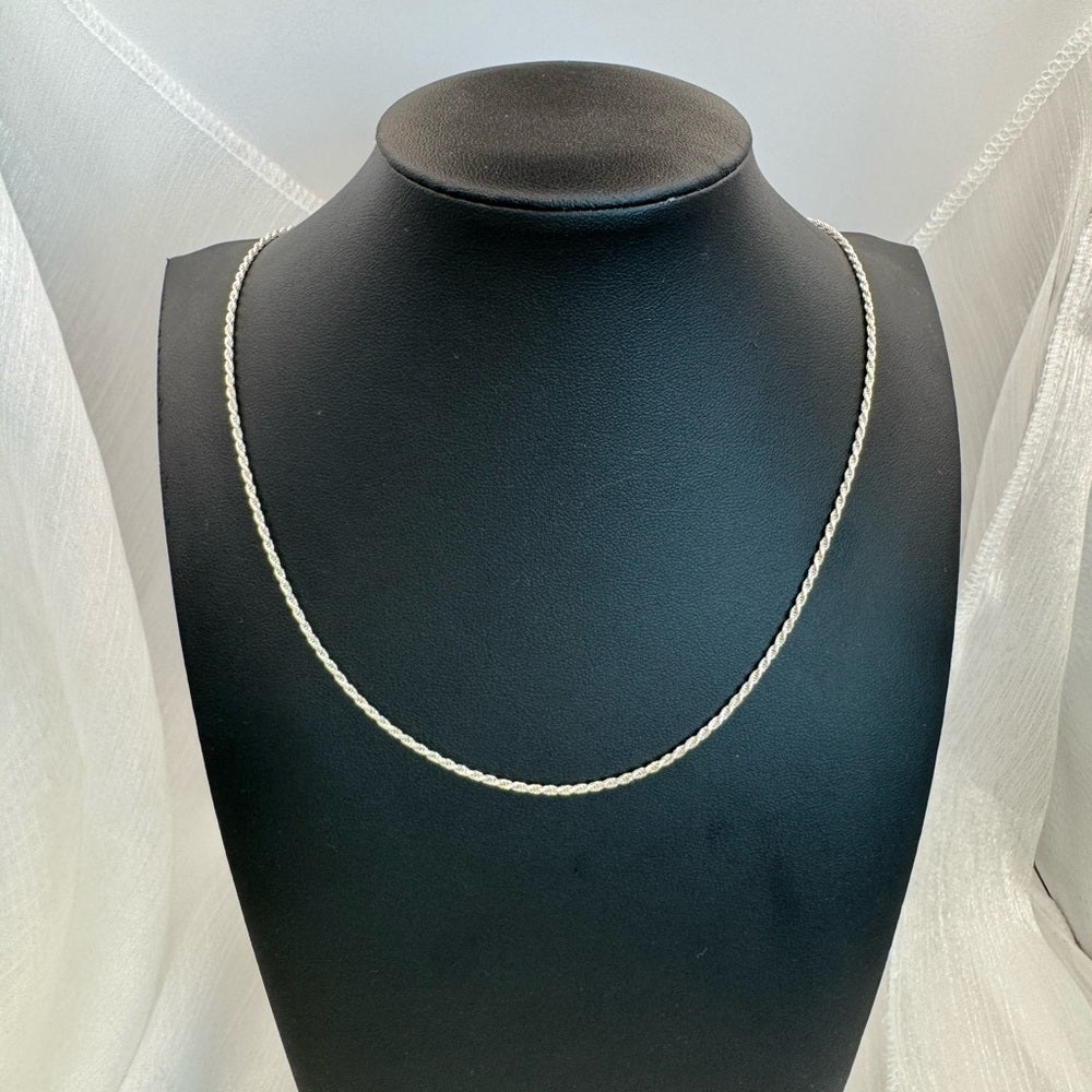 Diamond Cut Rope Chain Silver Adjustable
